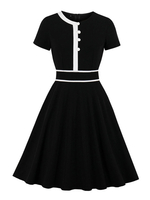Vintage Sommerkleid 1950er Jahre Kurzarm Frau Swing Kleid