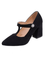 Vintage T-Typ High Heels Spitze Zehen Chunky Heel Retro Plus Size Schuhe