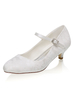 Vintage Wedding Schuhe Elfenbein-runde Zehe Kitten Heel Mary Jane Brautschuhe