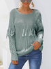 Volltonfarbe Rundhals Quaste Twist Sweater Volltonfarbe Wild Thin Sweater