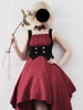 Vorverkauf Gothic Lolita JSK Kleid Burgundy Sleeveless Rüschen Ösen Falten Falten Lolita Jumper Rock