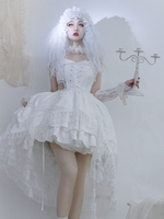 Vorverkauf Gothic Lolita Kleider Spitze Rüschen Weiß