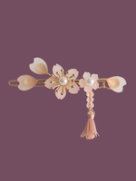 WA Lolita Kopfschmuck Rosa Sakura Muster Metall Headwear Blumen Fringe Perlen Lolita Stirnband