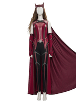 Wanda Vision Scharlachrote Hexe Cosplay Kostüm Burgunder Polyester Marvel TV Drama Cosplay Kostüm Komplettset