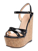 Wedge Sandalen für Frauen Wunderschöne Schnalle Kunstleder Wedge Sandalen