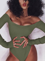 Weg von der Schulter Bodysuit Backless Sexy Frauen Top