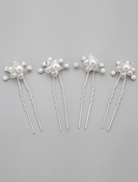 Weiß 4tlg Perle Hochzeit Haarnadel