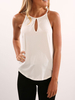 Weiß Cami Top Halfter Ausschnitt Baumwolle Sexy Frauen Camis