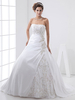 Weiß ein Online-halter mit V-Ausschnitt Taft Organza Brautkleid