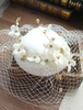 Weiß Fascinator Hut Hochzeit Blumen Net Bridal Headpieces
