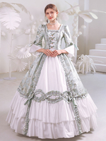 Weiß Retro Kostüme Damen Polyester Marie Antoinette Kostümkleid Gothic Kostüm aus dem 18. Jahrhundert