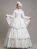 Weiß Retro Kostüme Rüschen Polyester Kleid Marie Antoinette Kostüm Damen Vintage Tunika Party Abendkleid