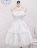Weiße Baumwolle Lolita Jumper Rock Lace Trim-Lace Up Rüschen