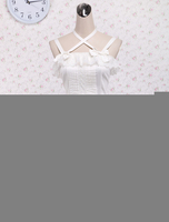 Weiße Baumwolle Lolita Jumper Rock Lace Trim-Lace Up Rüschen