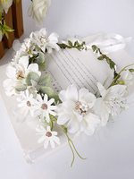 Weiße Blumen-Kopfbedeckungen für Hochzeits-Polyester-Braut-Haarschmuck