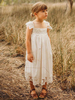 Weiße Blumenmädchenkleider Jewel Neck Sleeveless Lace Kids Social Party Kleider