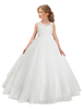 Weiße Blumenmädchenkleider Prinzessin Ballkleider Spitze Tüll Kinder Pageant Party Kleid