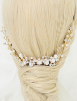 Weiße Braut Kopfbedeckungen Perle Strass Hochzeit Stirnband