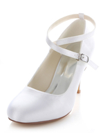 Weiße Brautschuhe Satin Hochzeitsschuhe Damen