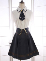 Weiße Fliege schicke Baumwolle Lolita-Shirt für Damen