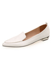 Weiße Frauen-Wohnungen spitz Zehe Slip On Schuhe Freizeitschuhe