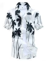 Weiße Hawaiian Shirts 2020 Herren Kurzarm Cocoanut Baum gedruckt Sommerstrand Shirt