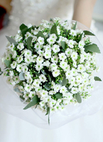 Weiße Hochzeit Blumen Brautstrauß Ribbon handgebundene Seidenblumen