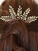 Weiße Hochzeit Haarnadel Blätter Kopfschmuck Nachahmungen von Perlen Braut Haarschmuck