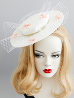 Weiße Hochzeit Hut Bögen Net Royal Vintage Braut Kopfbedeckungen