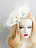 Weiße Hochzeit Hut Vintage Blumen Perlen Royal Bridal Headpieces