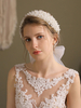 Weiße Hochzeit Kopfbedeckung Tüll Haarband mit Imitation Pearl Kopfbedeckung Haarschmuck für die Braut