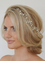 Weiße Hochzeit Kopfschmuck Stirnband Nachahmungen von Perlen Crystal Bridal Hair Accessories