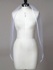 Weiße Hochzeit Schleier Net Ribbon Edge Ein Tier Fingerspitze Länge Wasserfall Brautschleier