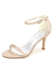 Weiße Hochzeit Schuhe High Heel Sandalen Ankle Strap Open Toe Brautschuhe