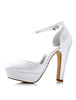 Weiße Hochzeit Schuhe Satin High Heel mit Stilettos