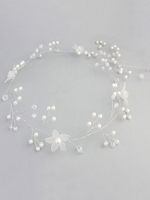 Weiße Hochzeit Stirnband Kristall Perlen Kopfschmuck Braut Haarschmuck