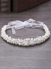 Weiße Hochzeit Stirnband Perlen Kopfschmuck Kristallbänder Braut Haar Kopfschmuck