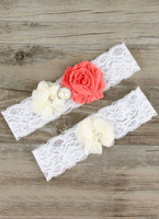 Weiße Hochzeit Strumpfband Spitze Blume einfach Braut Strumpfband