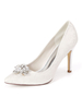 Weiße Hochzeitsschuhe Lace Pointed Toe Strasssteine Stiletto Heel Brautschuhe High Heel Partyschuhe