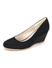 Weiße Hochzeitsschuhe Round Toe Slip On Wedge Schuhe