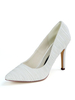 Weiße Hochzeitsschuhe Satin White Pointed Toe Stiletto Heel Brautschuhe