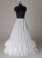 Weiße lange Petticoats Taft eine Linie Rüschen zwei Tier ohne Knochen Hochzeit Petticoats