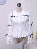Weiße Lolita-Baumwollbluse mit Spitze