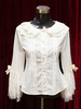 Weiße Lolita Bluse aus Chiffon mit Spitze