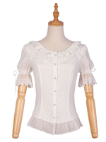 Weiße Lolita Bluse Sweet Choir Chiffon Lace Ruffle Lolita Shirt