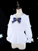 Weiße Lolita Blusen mit langen Ärmeln Rüschen Lolita Top