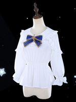 Weiße Lolita Blusen mit langen Ärmeln Rüschen Lolita Top