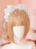 Weiße Lolita Kopfschleife KC Sweet Chain Lolita Haarschmuck