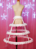 Weiße Lolita Krinoline Rüschen Eine Linie einstellbar Chiffon Lolita Petticoat