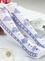 Weiße Lolita Socken Poker Print Baumwolle Lolita Kniestrümpfe